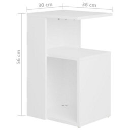 Vidaxl Side Table White 36X30X56 Cm Engineered Wood - thumbnail 6