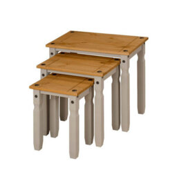Mews Corona Nest Of Tables Grey Pine Set Of 3 Occasional Side Tables Coffee - thumbnail 8