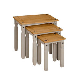 Mews Corona Nest Of Tables Grey Pine Set Of 3 Occasional Side Tables Coffee - thumbnail 7