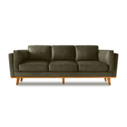 Valencia Artisan Leather Three Seats Sofa Dark Green Nappa 11000 Top Grain Leather Alder Wood Legs And Frame - thumbnail 5