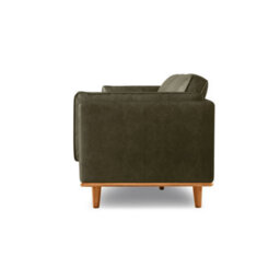 Valencia Artisan Leather Three Seats Sofa Dark Green Nappa 11000 Top Grain Leather Alder Wood Legs And Frame - thumbnail 9