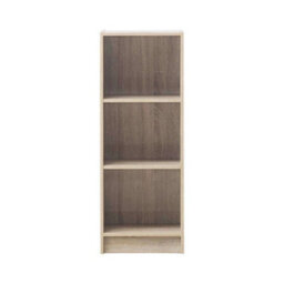 Bookcase With 3 Shelf Spaces Medium Narrow In Oak Home Storage - thumbnail 4