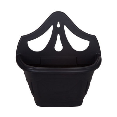 31Cm Wall Hanging Planter Plastic Venetian Flower Plant Pot Black Garden Basket - image 1
