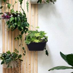 31Cm Wall Hanging Planter Plastic Venetian Flower Plant Pot Black Garden Basket - thumbnail 2