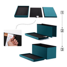 Hnnhome 82X40X40Cm Velvet Pouffe Folding Storage Ottoman Footstool Box Toy Chest With Lid, Foldable Foot Stool Seat (Teal, Large) - thumbnail 4