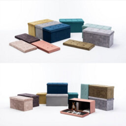 Hnnhome 82X40X40Cm Velvet Pouffe Folding Storage Ottoman Footstool Box Toy Chest With Lid, Foldable Foot Stool Seat (Teal, Large) - thumbnail 7