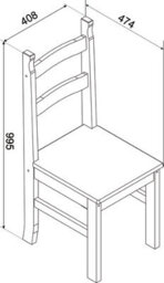 Core Products Corona Pair Of Antique Waxed Pine Dining Chairs - Solid Wooden Kitchen Chairs 100 X 41 X 48Cm - thumbnail 5