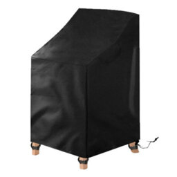 Waterproof Protective Cover For Stackable Garden Chairs With Integrated Drawstring, Oxford Black, 134 66 63 89Cm - thumbnail 5