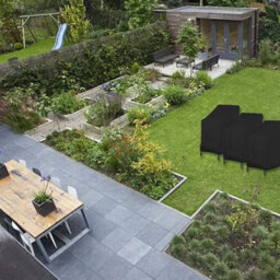 Waterproof Protective Cover For Stackable Garden Chairs With Integrated Drawstring, Oxford Black, 134 66 63 89Cm - thumbnail 4