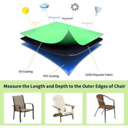 Waterproof Protective Cover For Stackable Garden Chairs With Integrated Drawstring, Oxford Black, 134 66 63 89Cm - thumbnail 2