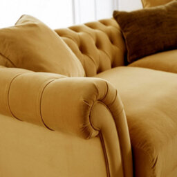 Sofas Express Tulip Ochre Yellow Velvet  3 Seater Sofa - thumbnail 5