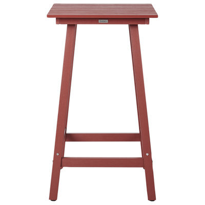 Wyld And Coco Evergreen Red Garden Bar Table 59 X 59 Cm - All-Weather Synthetic, Stainless Steel Accents - image 1