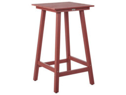 Wyld And Coco Evergreen Red Garden Bar Table 59 X 59 Cm - All-Weather Synthetic, Stainless Steel Accents - thumbnail 3