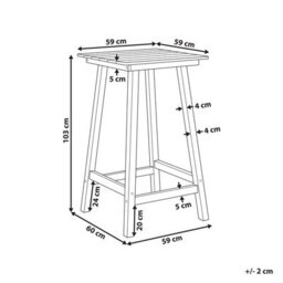 Wyld And Coco Evergreen Red Garden Bar Table 59 X 59 Cm - All-Weather Synthetic, Stainless Steel Accents - thumbnail 4