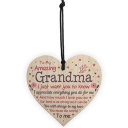 Red Ocean Cute Grandma Wooden Heart Nan Birthday Christmas Gifts From Grandchildren Grandparent Plaque - thumbnail 5