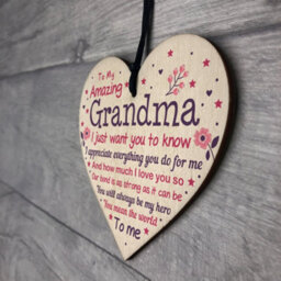 Red Ocean Cute Grandma Wooden Heart Nan Birthday Christmas Gifts From Grandchildren Grandparent Plaque - thumbnail 7