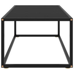 Berkfield Modern Coffee Table Black With Black Glass 100X50X35 Cm - thumbnail 3