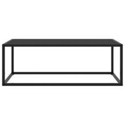 Berkfield Modern Coffee Table Black With Black Glass 100X50X35 Cm - thumbnail 1