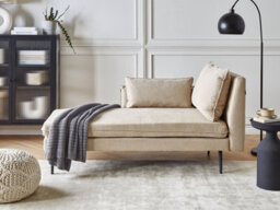 Beliani Right-Hand Chaise Longue Yerres Fabric Beige - thumbnail 2