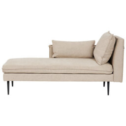 Beliani Right-Hand Chaise Longue Yerres Fabric Beige