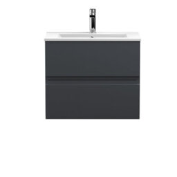Hudson Reed Urban Soft Black Wall Hung 2 Drawer Vanity Unit And Basin With Silent Close, 518 X 610 X 390 - thumbnail 4