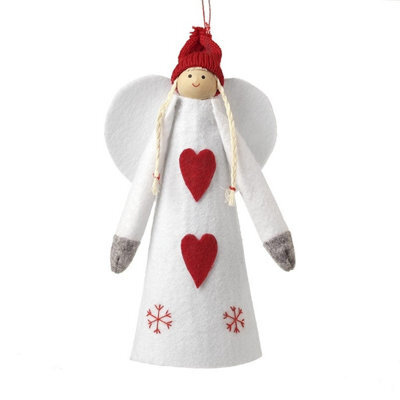 Heaven Sends Christmas Felt Angel Tree Topper 25 X 12 Cm, White Felt, Matt Finish