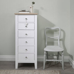 Nöa & Nani Noa & Nani 6 Drawer Tall Chest Of Drawers In White & Oak Leines - thumbnail 2