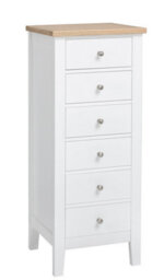 Nöa & Nani Noa & Nani 6 Drawer Tall Chest Of Drawers In White & Oak Leines - thumbnail 4