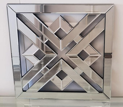 Biznest 30Cm Decorative Geo Mirror Geometric Style Modern Fashion Art Decor Decorative Mirror For Living Room Bedroom Bathroom (2)