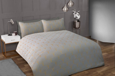 Smart Living Luxury Easy Care Bedding Quilt Cover, Textured Duvet Cover Set, Bed Covers - Ombre Metallic Deco - image 1
