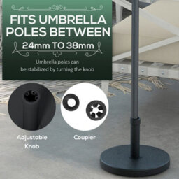 Outsunny 15Kg Concrete Parasol Base Heavy Duty Round Umbrella Stand - thumbnail 4