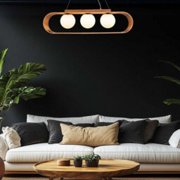 Luminosa Lighting Elstead Sfera Bar Pendant Ceiling Light Teak - thumbnail 2