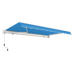 Primrose Awnings 4.0M X 3.0M Retractable Manual Azure Blue Awning Outdoor Patio Canopy - thumbnail 2