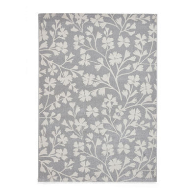 Cl - Grace Floral Grey Modern Floral Rug-120Cm X 170Cm - image 1
