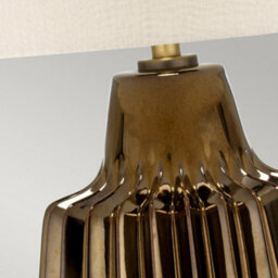 Luminosa Lighting Elstead Newham 1 Light Large Table Lamp, Bronze Ceramic , Pearl Shade, E27 - thumbnail 3