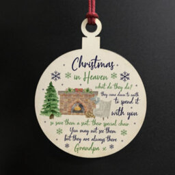 Red Ocean Christmas Bauble For Grandpa Remembrance Christmas In Heaven Christmas Tree Decoration Gift For Christmas Family Gift - thumbnail 2