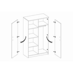 Arte Smyk 06 White Matt Hinged Wardrobe W800mm H1930mm D500mm With Bright Blue Handles - thumbnail 2