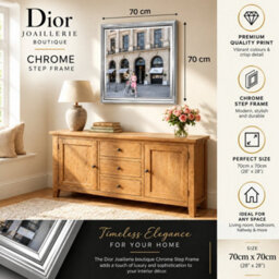Home Luxe Interiors Dior Joaillerie Silver Step Frame Luxury Wall Art 70X70Cm Home Decor - thumbnail 6