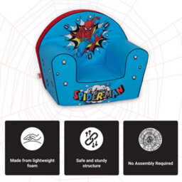 Disney Spider-Man Foam Armchair, Toddler Sofa Chair, Soft Foam Seat, Lightweight & Comfortable (Blue) - thumbnail 4
