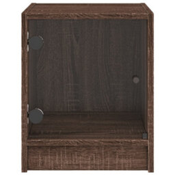 Berkfield Bedside Cabinets With Glass Doors 2 Pcs Brown Oak 35X37X42 Cm - thumbnail 7