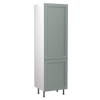 Kitchen Kit Sage Green Matt Shaker Door Larder Tall Unit Cabinet Soft Close Drawers Flatpack - 500X2120mm - image 1