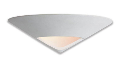 Luminosa Lighting Ceramic 1 Light Indoor Wall Uplighter - 100W Unglazed, Acid Whote Glass, E27