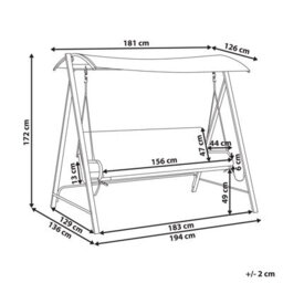 Beliani Patio Swing Bonagia Metal Beige - thumbnail 3
