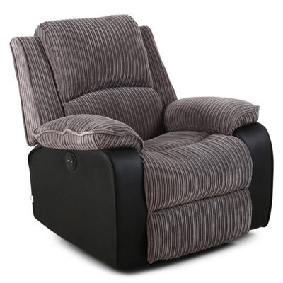 More4Homes Postana Jumbo Cord Fabric Living Room Electric Recliner Chair (Grey) - image 1
