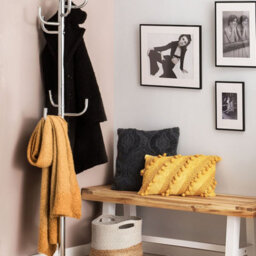 Beliani Silver Freestanding Stainless Steel Coat Stand 175 Cm, Compact 30 X 30 Cm Footprint - thumbnail 2