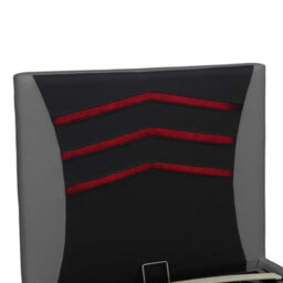 SlumberWorx Galaxy Ottoman Storage Led Headboard Gaming Single Bed Frame (Black And Grey) - thumbnail 8