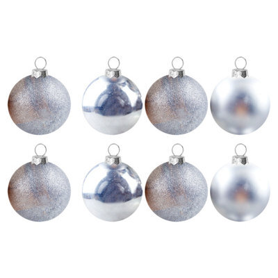 Christmas Bauble Decoration Hanging Tree Ornament X 8 5Cm Silver - image 1
