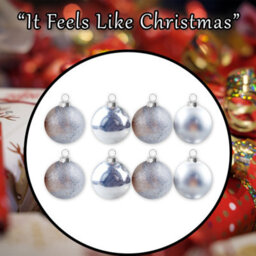 Christmas Bauble Decoration Hanging Tree Ornament X 8 5Cm Silver - thumbnail 7