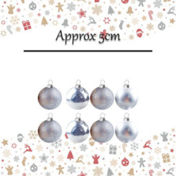 Christmas Bauble Decoration Hanging Tree Ornament X 8 5Cm Silver - thumbnail 2