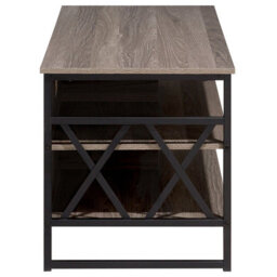 Wyld And Coco Urbannest Tv Stand Cabinet Dark Brown With Matte Black Metal, 4 Shelves, W1200 X D510 X H560mm - thumbnail 6